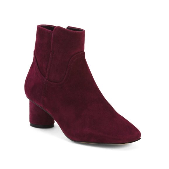 DRAPER JAMES Burgandy Suede Bethany Booties - Picture 1 of 2